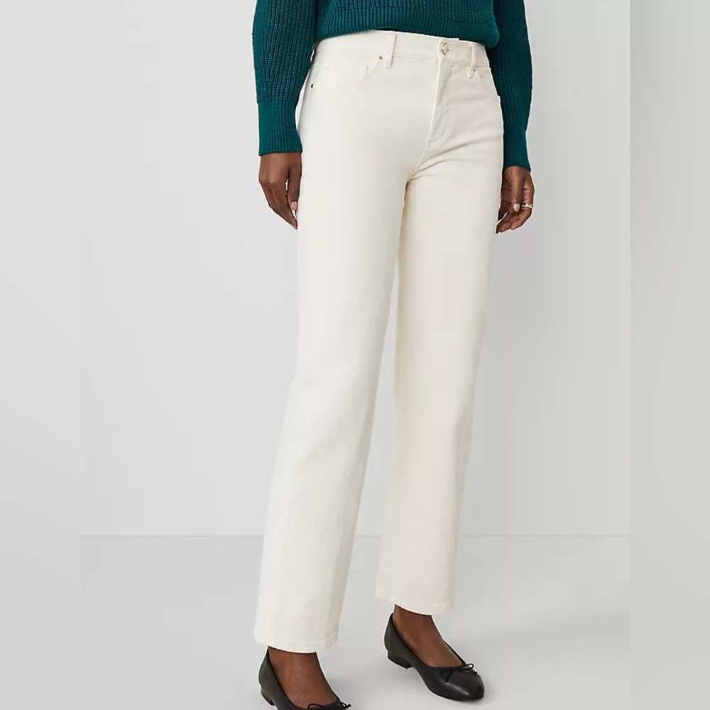 Ann Taylor White Straight Leg Jeans
